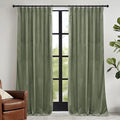 RYB HOME Extra Long Velvet Curtains 120 inches Long, High Ceiling Curtains for Living Room Bedroom Sliding Glass Door, Sage Green, W 52 x L 120, 2 Panels Set