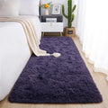 Chicrug Soft Runner Rug for Bedroom Living Room Plush Fluffy Rug 2x6 Feet, Shag Furry Runner Rug Carpet Non Shedding for Nursery Children Kids Girls Room Home Decorative, Grey Purple