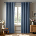 Deconovo Blackout Curtains, Thermal Insulated, W42 x L95 2 Panels, Back Tab, Machine Washable, Room-Darkening Drapes for Bedroom/Living Room Stone Blue