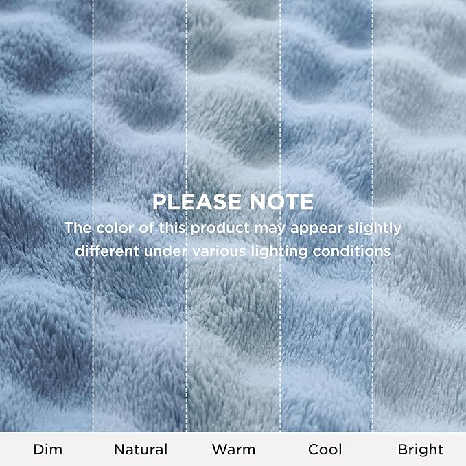 Bedsure 3D Fleece Bubble Blanket for Couch - GentleSoft Blue Twin Blanket for Sofa Bed Room Decor - Luxury Soft Cozy Gifts for Kids, Lightweight, All Seasons, Celestial Blue, 60"×80"