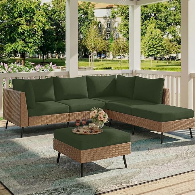 hyha Milk Silk Couch Cushion Covers, Soft Magic Sofa Covers Washable for 2 Cushion Couch, Stretch Sectional Outdoor Cushion Covers for Patio Furniture with Elastic Bottom(2 Packs, Bronze Green)