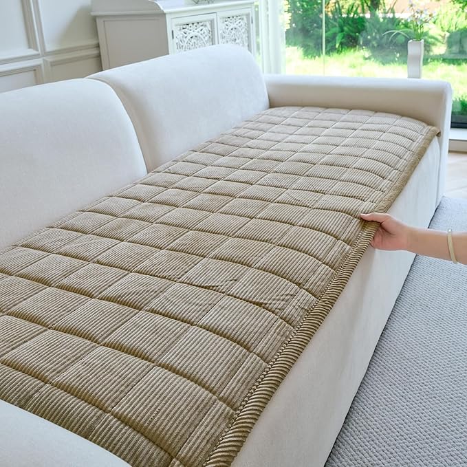 Couch Covers for Dogs Washable, Non Slip Couch Covers for Loveseat Sofa Pet Friendly, Soft Fuzzy Sofa Covers for Pet, Dog Couch Cover Furniture Protector(1PC,Light Brown,27.6"x94.5")