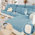 Couch Cushion Covers for Sofa Couch Covers Wear-Resistant Universal Sofa Cover Washable Stretch for Sectional Slipcovers (Texture-Sea Blue,Large Double Seat Cover)