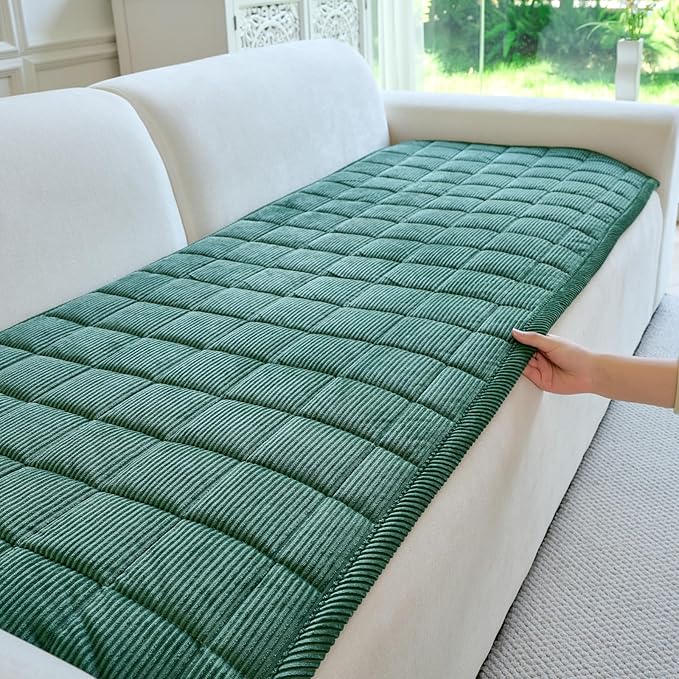 Couch Covers for Dogs Washable, Non Slip Couch Covers for Loveseat Sofa Pet Friendly, Soft Fuzzy Sofa Covers for Pet, Dog Couch Cover Furniture Protector(1PC,Green,27.6"x94.5")