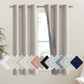 NICETOWN Brich Vintage Open Linen Weave Flax Thermal Curtains, 100% Blackout Curtains 54" Long for Dining Room, Soundproof Window Treatment Drapes for Kitchen, 42" Wide Per Panel, Set of 2