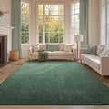 FinRèc Low Pile 6x9 Washable Area Rugs for Bedroom Living Room, Thin Rug Solid Color, Non-Slip Carpet Indoor for Home Decor (Green)