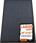 Extra Large Front Door Mat, 3 x 4 Feet Indoor Outdoor Entrance Mat, Heavy Duty Commercial Floor Mats, Non-Slip Rubber Backing Doormat for Entryway, Waterproof, Low-Profile, Easy to Clean