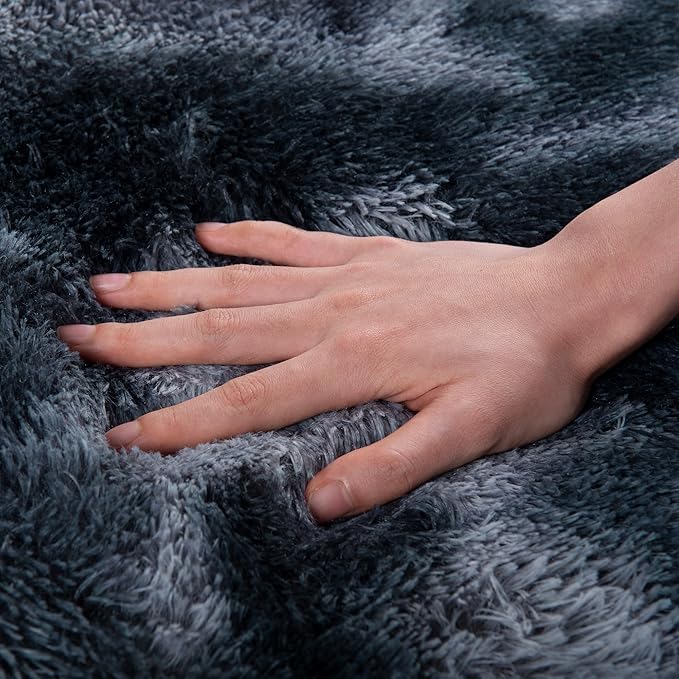Rugs for Living Room 10x14, Soft Shaggy Modern Shag Area Rug for Bedroom, Upgrade Non-Slip Plush Fluffy Carpet for Kids Boys Girls Room Home Decor Aesthetic,Blue Grey