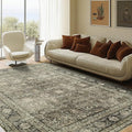 Washable Rugs 8x10 Area Rugs for Living Room - Modern Abstract Rugs for Bedroom,Dining Room,Large Soft Low Pile Carpet with Non Slip Rubber Backing,Neutral Accent Nursery Rug- Yello Beige