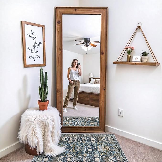 Washable 2x3 Runner Rug for Entryway: Easy-Clean Carpet with Non-Slip Backing for Bedroom Kitchen Stain-Resistant Shedding-Free Floor Mat – Perfect for High-Traffic Areas with Pets (2x3,Floral/Blue)