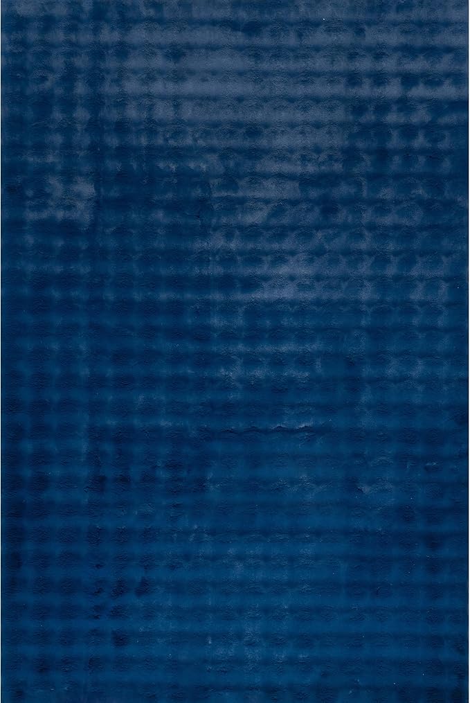 nuLOOM Jeni Navy, 2'6" x 8', Solid Faux Rabbit, Fluffy and Cozy, High Traffic, Stain Resistant, Easy Clean, Durable Washable Runner for Bedroom, Living Room, Dining, Den, Foyer, Entryway