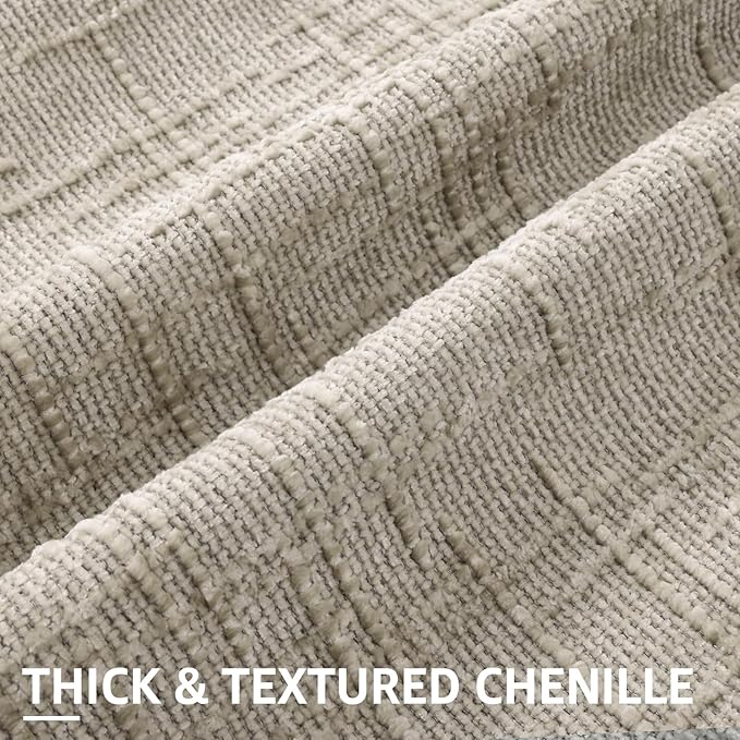decorUhome Light Brown Chenille Throw Pillow Covers 16x16 Set of 2 Textured Soft Cozy Slubby Couch Pillow Covers Modern Farmhouse Boho Decorative Pillow Cases for Bed Sofa Living Room