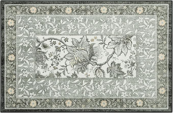 GarveeHome Provence Fog 2x3 Door Mat Indoor Rugs for Entryway Small Botanical Grove Cottagecore Washable Non-Slip Low-Pile Rug for Bedroom Kitchen Bathroom Entrance