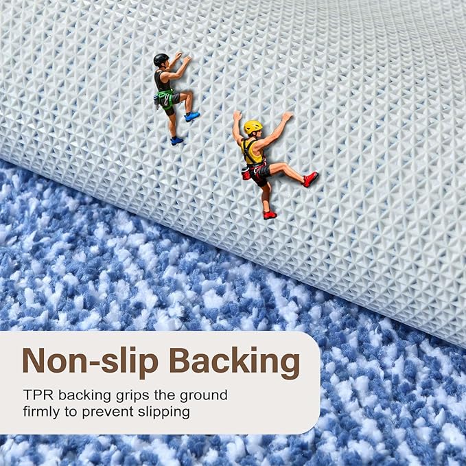 48x32 Large Bathroom Rugs Washable Non Slip, Blue Bath Mat for Bathroom Floor Tub, Soft Absorbent Quick Dry Mats for Shower, Bathtub,Home Decor