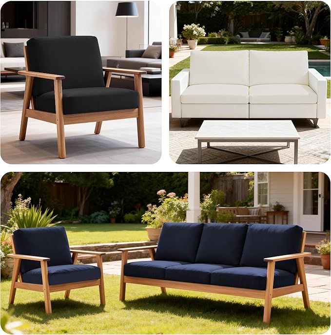4Pcs Patio Stretch Cushion Covers,Outdoor Sofa Replacement Cover Slipcovers for Patio Furniture Cushion Covers, Washable Reusable Furniture Protector