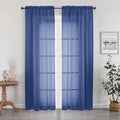OWENIE Sheer Curtains 78 Inches Long 2 Panels Set for Bedroom Living Room, Light Filtering Voile Blue Sheer Curtain, Airy Rod Pocket Farmhouse Curtains, Royal Blue, Each 42Wx78L inch