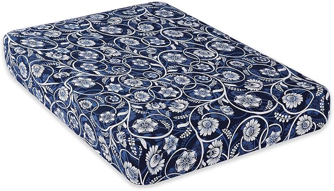 hyha Printed Couch Cushion Covers, Floral Sofa Covers Washable for 3 Cushion Couch, Stretch Pattern Outdoor Cushion Covers for Patio Furniture with Elastic Bottom(Large, Baroque)