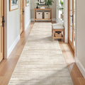 2x10 Runner Rug, Long Hallway Rugs for Dining Room, Living Room, Bedroom, Machine Washable Kitchen Carpet Runner with Rubber Backing, Soft Low Pile Indoor Rug(2'x10', Brown/Beige)