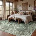8'x10' Area Rugs Washable Non-Slip – Dark Green Gray