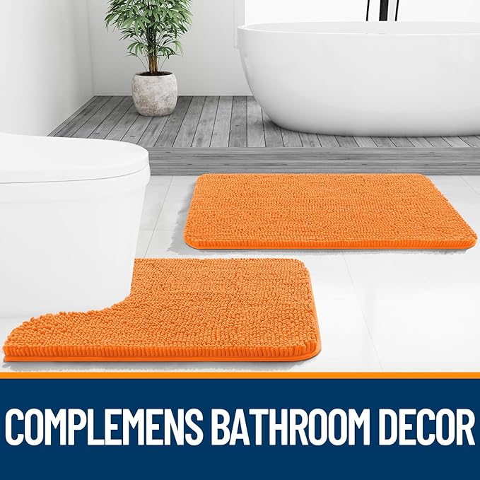 OLANLY Bathroom Rugs 24x16, Extra Soft Absorbent Chenille Bath Rugs, Rubber - Image 7