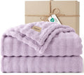 Bedsure 3D Fleece Bubble Blanket - GentleSoft Purple Queen Blanket for Bed Sofa Room Decor - Luxury Soft Cozy Gifts for Kids Girls, Lightweight, All Seasons, Light Purple, 90"×90"