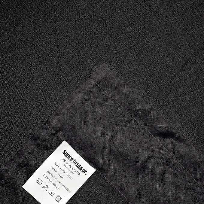 SpaceDresser Black Sheer Curtains 4 Panels Rod Pocket Semi-Sheer Curtain 96 Inches Long Light Filtering Voile Window Drapes for Bedroom Living Room Kitchen, Each 52W x 96L