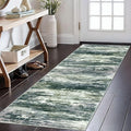 KOZYFLY Modern Abstract Runner Rugs 2x6 Green Yellow Machine Washable Area Rug for Bedroom Non-Slip Living Room Rug, Faux Wool Soft Low Pile Office Carpet for Dining Room, Bedroom, Kitchen Bathroom
