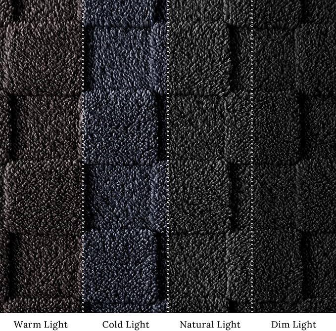 Exclusivo Mezcla Fleece Throw Blanket for Couch,Super Soft and Warm Lightweight Checkered Pattern Blankets for All Seasons, 50x60 Inches, Black
