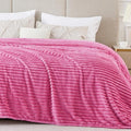 BEDELITE Fleece Blanket King Size – 3D Ribbed Jacquard Soft and Warm Decorative Fuzzy Blankets – Cozy, Fluffy, Plush Lightweight Throw Blankets for Couch, Bed, Sofa(Hot Pink, 108x90 inches)