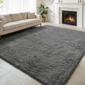 8x10 Fluffy Area Rugs for Living Room,Shag Area Rug for Bedroom,Deep Grey Soft Fuzzy Rug Non-Shedding Indoor Plush Carpet for Kids Bedroom Nursery Home Decor