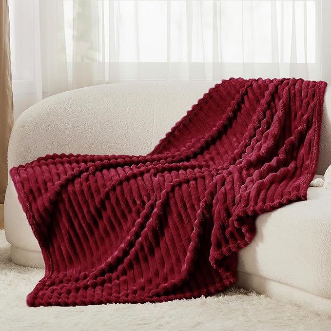 Bedsure GentleSoft Red Fleece Blanket for Couch - Cozy Soft Blankets for Women, Cute Small Throws for Girls, 50x70 Inches