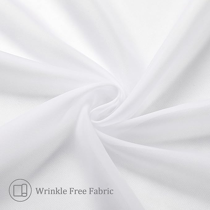 Aiyufeng Sheer Voile Window Treatment Rod Pocket Curtain Panels for Kitchen Bedroom Living Room Drapes Sunlight Filtering Privacy Semi Home Decor Assorted Colors Sizes (White, 40 W x 72 L)