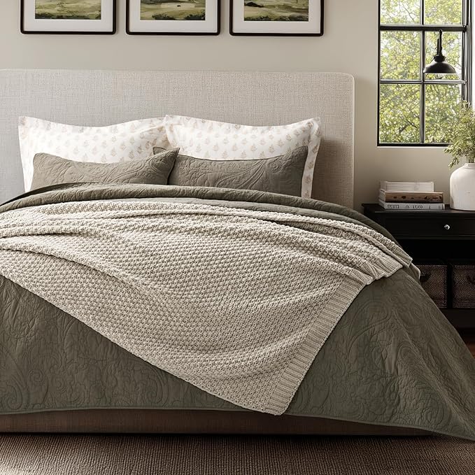 EVERGRACEHOME Chunky Chenille Knit Throw Blanket for Couch, Soft Luxurious Moss Stitch Blankets for Bed, Cozy Decorative Farmhouse Knitted Throws for Sofa, Warm Gray, 60" x 80"
