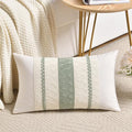 Fancy Homi Set of 1 Sage Green Boho Lumbar Decorative Throw Pillow Covers 16x24 Inch for Living Room Bedroom Couch Bed Sofa, Rustic Retro Cushion Case, Bohemian Room Home Decor, Women Teen Girls Gift