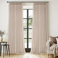 MIULEE Pinch Pleated Thick Linen Curtains 108 Inches Length 2 Panels for Living Room Bedroom, Extra Long Memory Trained Pinch Pleat Drapes Light Filtering Sand Beige Foor to Ceiling Curtains