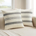 MIULEE Set of 2 Gray Boho Decorative Pillow Covers 18x18 Inch Farmhouse Rustic Couch Throw Pillows Modern Spring Cotton Cushion Covers Retro Cute Macrame Woven Home Decor for Bed Sofa Chair