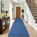 Amearea Modern Soft Hallway Runner Rug, 2x10 Feet Washable Long Runner Rugs for Hallway, Blue Fluffy Bedroom Rugs, Indoor Non Slip Memory Foam Rug Carpet for Entrance Kitchen Living Room Home Decor