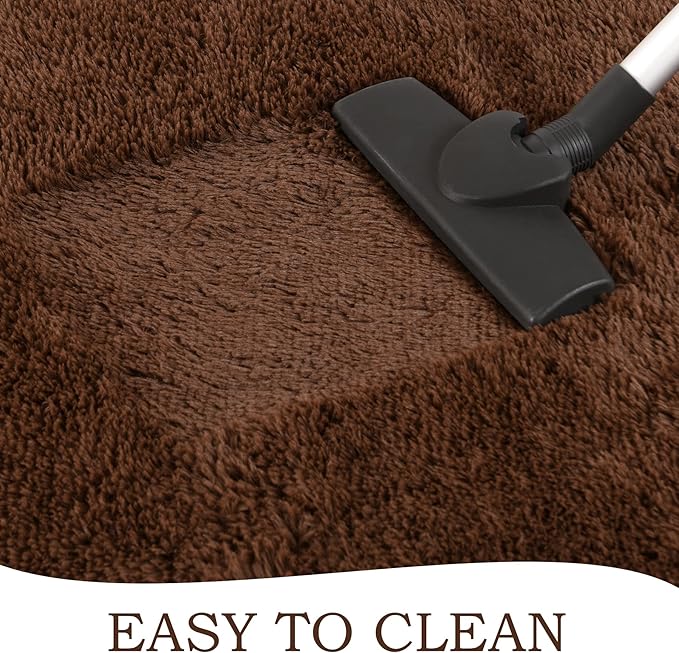 Chicrug Soft Runner Rug for Bedroom Living Room Plush Fluffy Rug 2x6 Feet, Shag Furry Runner Rug Carpet Non Shedding for Nursery Children Kids Girls Room Home Decorative, Brown