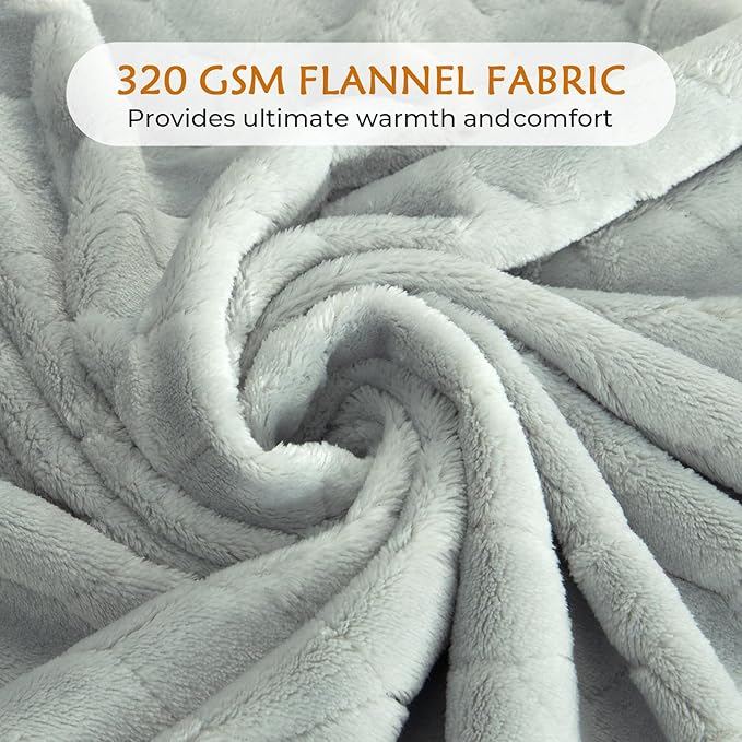 TOONOW Fleece Blanket Super Soft Cozy Throw Blanket 50" x 60", Lightweight Fuzzy Comfy Textured Flannel Blanket Warm Plush Throw Blankets for Couch, Sofa, Bed, Mirage Gray