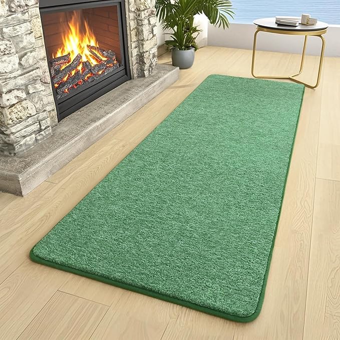 AROGAN Washable 2x6 Runner Rug for Hallway, Long Runner Rugs wtih Soft Memory Foam for Bedroom, Non Slip Backing Carpet Runners for Hallways, Kitchen, Bathroom, Entryway Home Decor, Matte Green