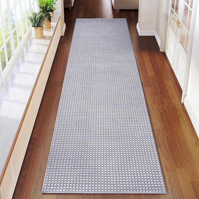 YDKGL Boho 2x8 ft Runners for Hallways Extra Long Woven Washable Kitchen Runner Mat Rugs Non Slip, Soft Entryway Laundry Hall Floor Runner Carpet for Indoor Backdoor Bedroom Hallway Living Room, Gray