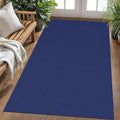 KOZYFLY Washable Area Rug 4x6 ft Non Slip Rubber Backed Living Room Rugs Braided Woven Cotton Kitchen Rugs Indoor Entryway Rug Floor Carpet for Dining Living Room Bedroom, Royal Blue/Navy