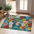 Front Door Mat Outside Entrance - 2x3 Spring Non-Slip Washable Doormat Indoor Outdoor Entrance Colorful Botanical Floral Rug Small Throw Rugs for Entryway Bedroom Kitchen Front Porch Decor