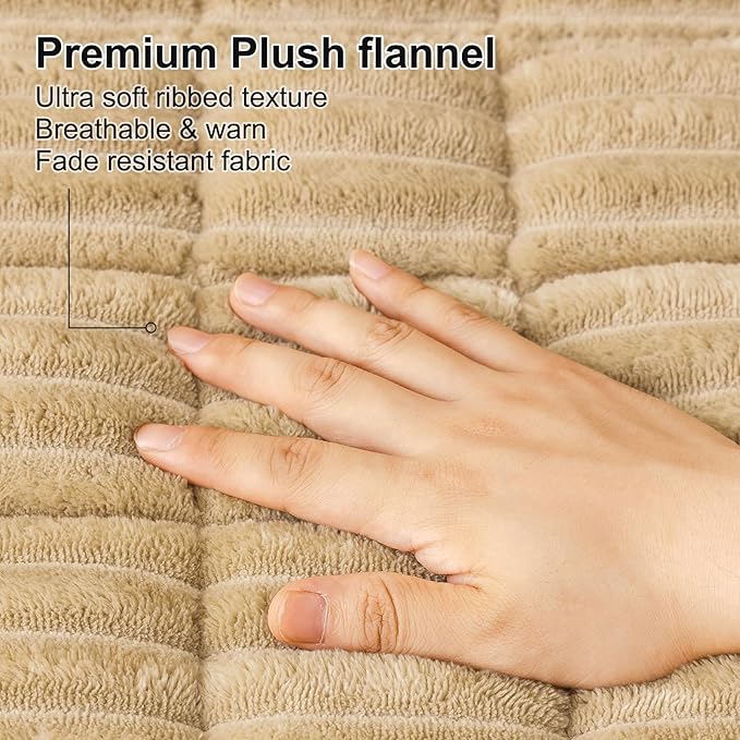 Smiry Couch Cover for Dogs Washable, Non Slip Fuzzy Pet Couch Covers for 3 Cushion Sofa Pet Friendly, Thick Soft Sofa Slipcovers Cushion Protector (Camel, 27.6" x 82.7")