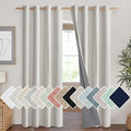 NICETOWN Snowbound Vintage Linen 100% Blackout Curtains for Living Room, Thermal Insulated Curtains 84“ Long, Noise Reducing Window Treatment Drapes for Hall Room, 52" Wide Per Panel, Set of 2