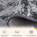 Washable Area Rugs 2'6''x10 Non-Slip Modern Abstract Soft – Black