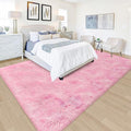 Tie-Dye Pink Rug for Living Room 5x8ft Fluffy Modern Shag Area Rug Mat Bedside Throw Rug for Bedroom Kids Room Boys Teens Nursery Baby Dorm Office Home Decor Aesthetic Soft and Cozy Carpets