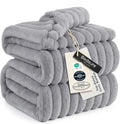Bedsure GentleSoft California King Size Blanket for Bed - Cozy Soft Blankets for Women, Cute Large Throws for Girls, Light Grey, 102x96 Inches