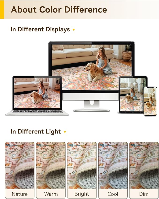 Area Rugs 2'6''x14' Runner Rug Non Slip Washable for Kitchen Hallway Bedroom Beside Laundry Room Bathroom Rug, Floor Carpet, Light Pink Colorful
