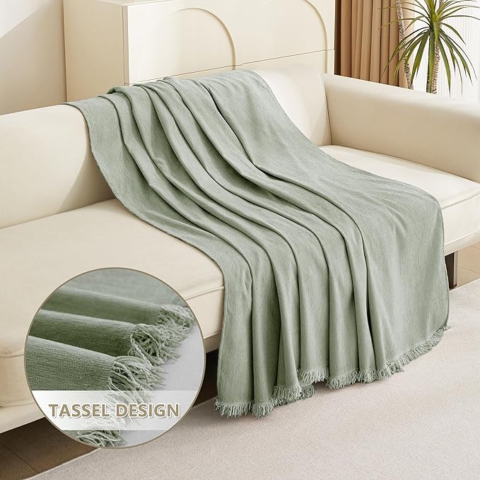 MYSKY HOME Oversized Armchair Couch Cover for 1 Cushion Couch, Washable Sofa Protector, Chair Chenille Couch Covers, Wingback Chair Cover Sofa Covers Sofa Throw Sofa Slipcovers, 71"X91", Sage Green